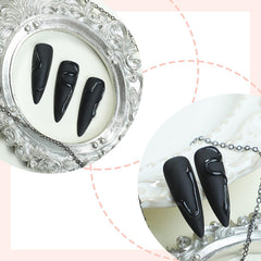 GRITOSE side profile showing long stiletto shape and sleek matte finish benefit
