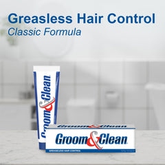 Groom & Clean in a morning routine setting by sink illustrating quick washout benefit