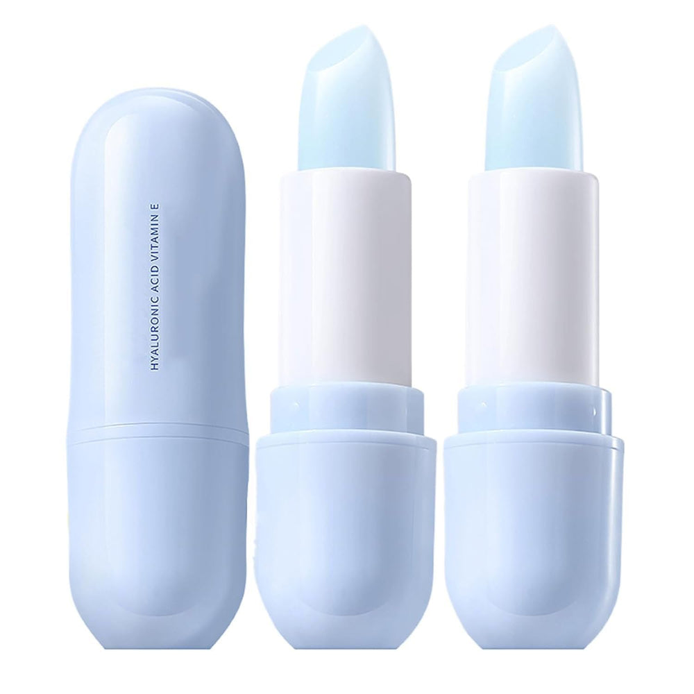 Grospe front packaging showing two blue lip balms, conveys trusted hydration