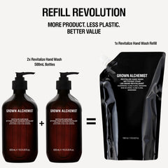 Hands washing with Grown Alchemist hand wash in kitchen for hydrated feel