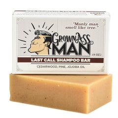 Grown Ass Man Co. front packaging showing 4oz bar and eco benefits
