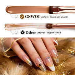 GSWOI brush in use creating French tip for salon-quality results
