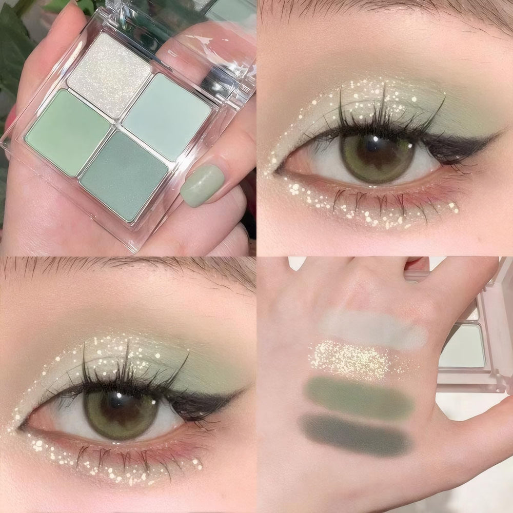 GUANTIAN palette applied on eyelid, demonstrates lasting waterproof wear benefit