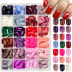 GUFUGU boxed 576-piece press-on nail kit showing variety and convenience