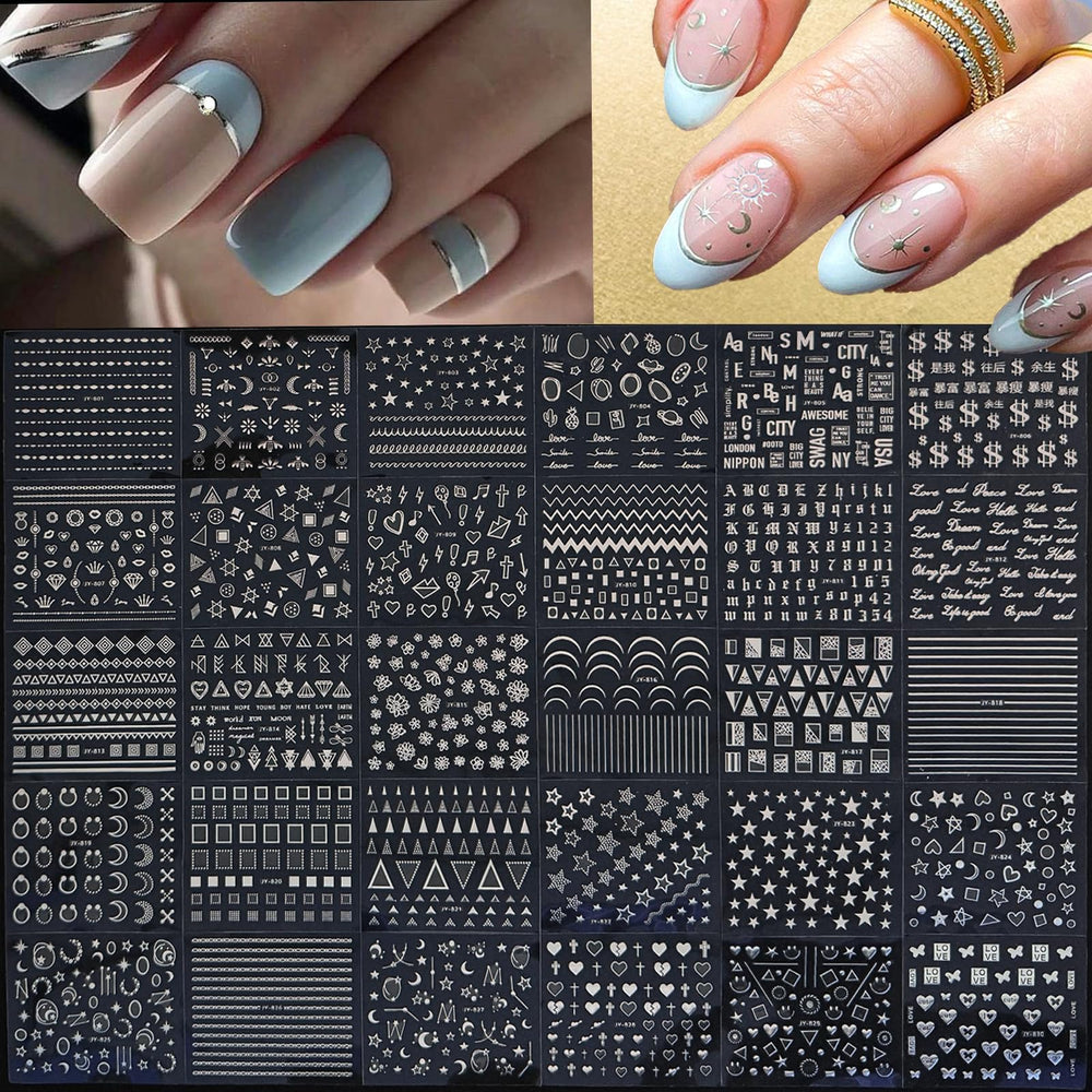 GUFUGU tweezer lifting a small silver decal for precise placement and easy handling