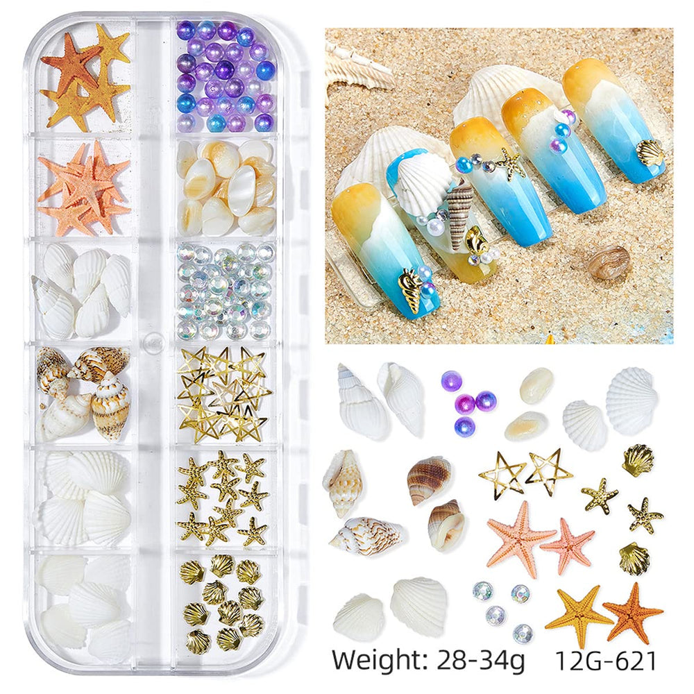 GULELAYAR close-up of tiny shell and starfish charm details for precision