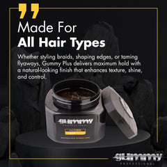 Gummy defined curls with shine, highlights curl definition without flakes