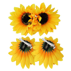 Guqqeuc front view sunflower clips showing bright daisy accents and playful style