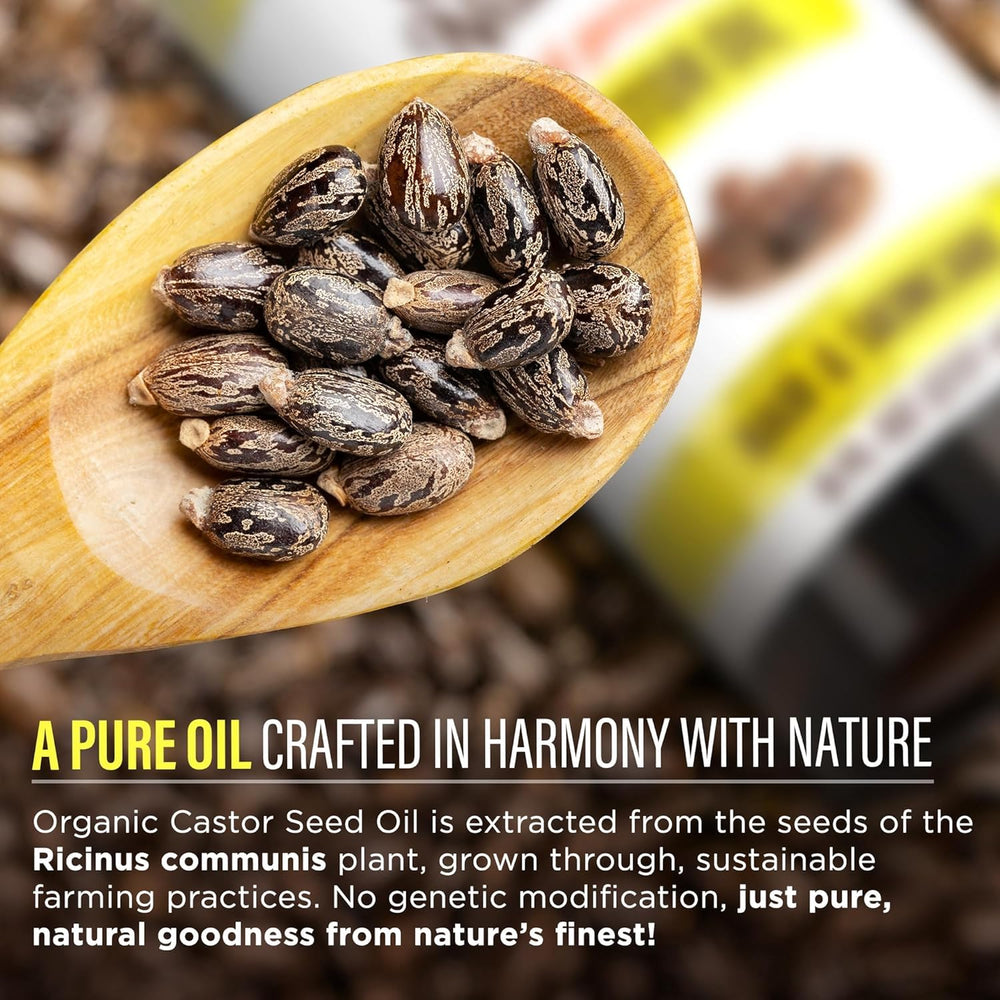 Hand applying GuruNanda castor oil to skin, showing deep hydration benefit