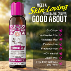 GuruNanda bottle next to hand showing 4 fl oz scale and value