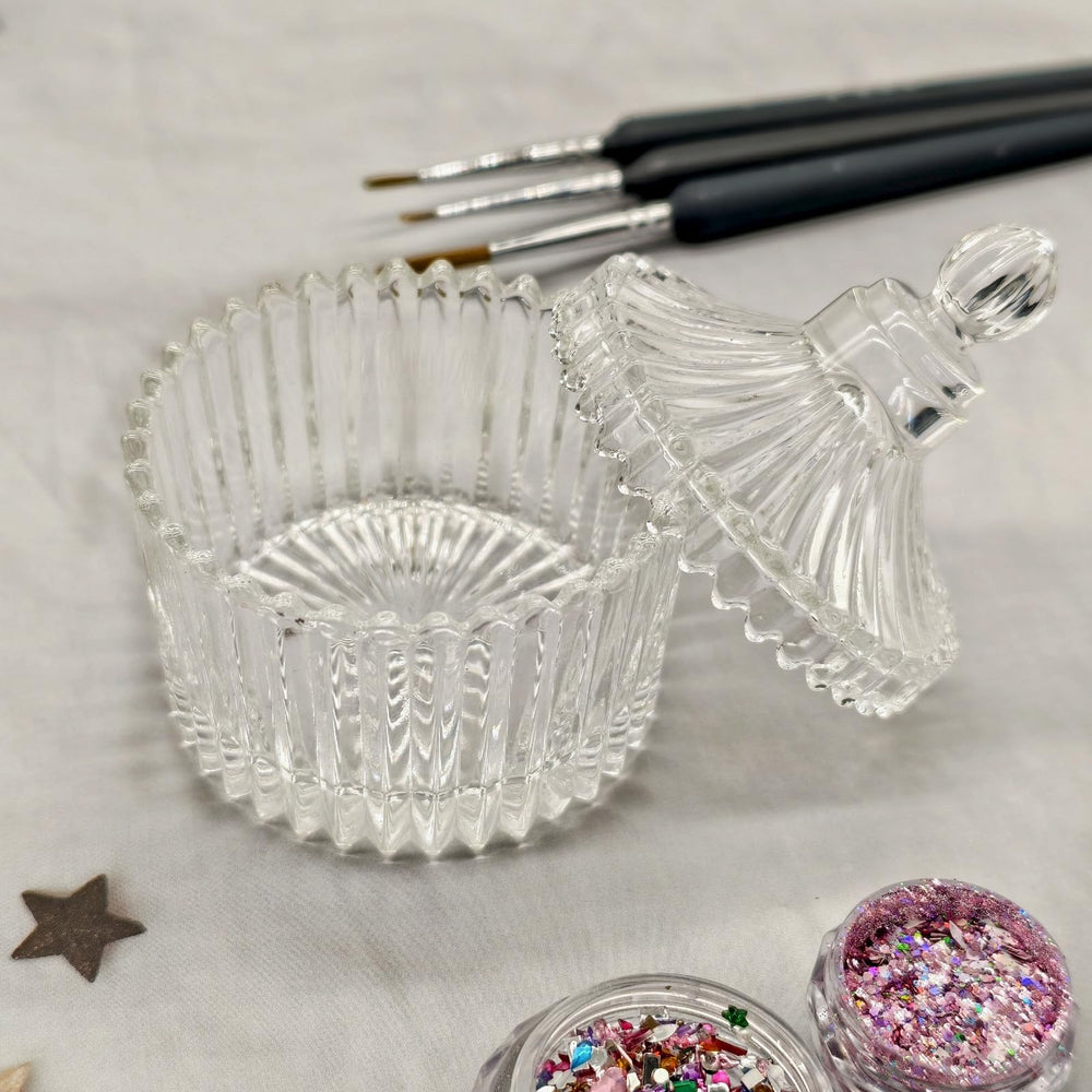 GUXACU dish placed on a nail station creating an organized, professional look