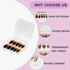 GUXACU box with press-on nail sets inside demonstrating secure visible display