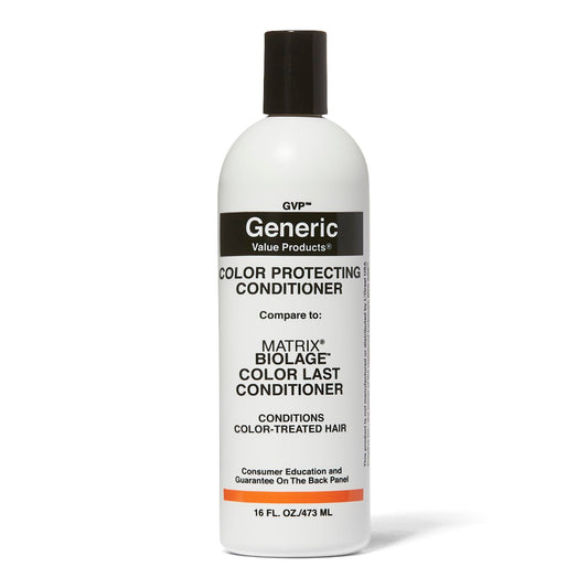 Generic Value Products conditioner front label showing size and color-care benefits