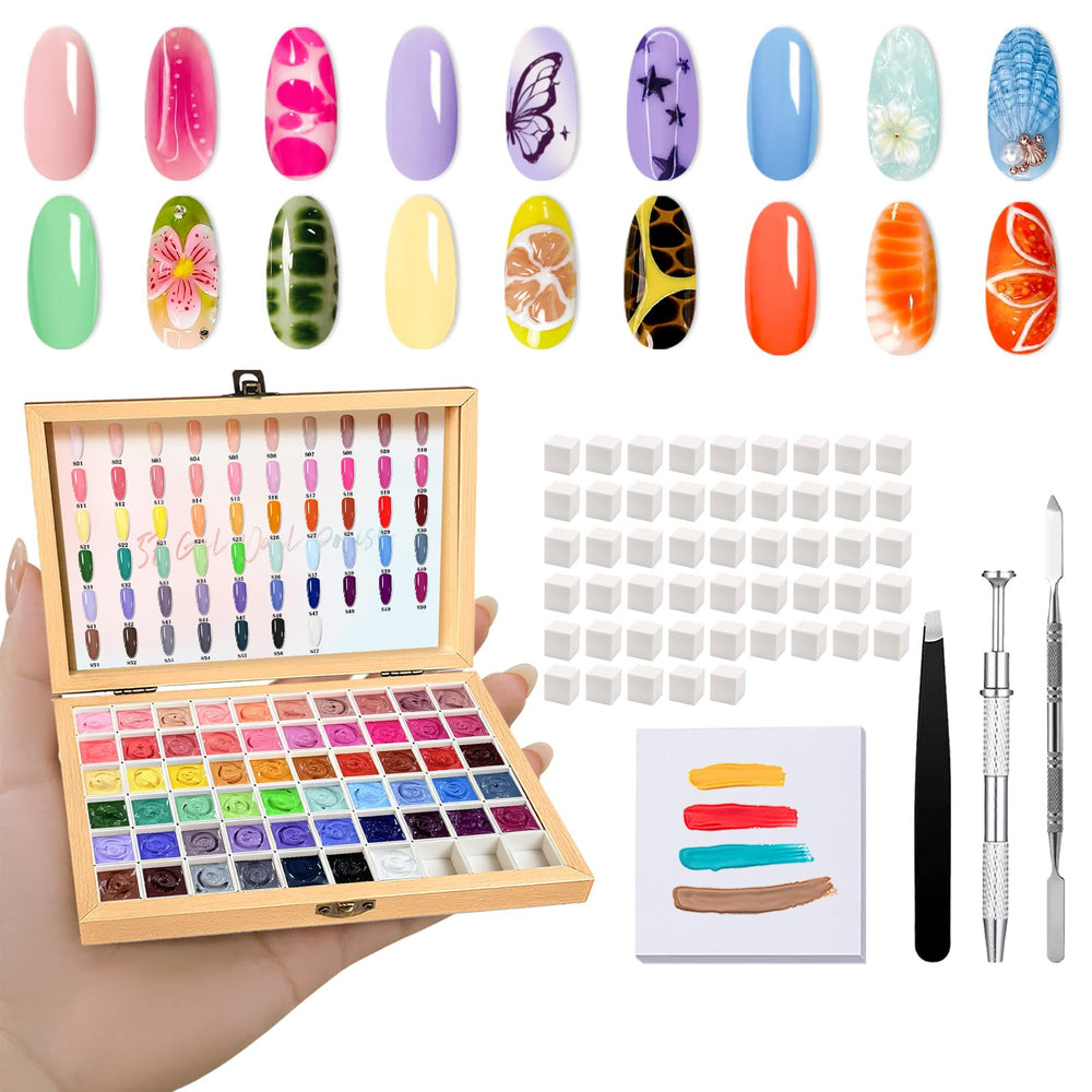 GZIXBDA open palette showing 57 mini gel colors for versatile designs