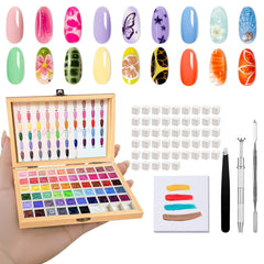 GZIXBDA open palette showing 57 mini gel colors for versatile designs