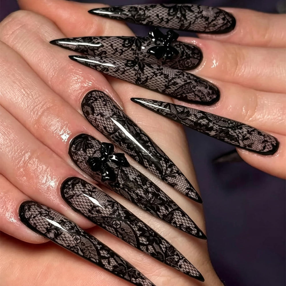 GZMAYUEN black lace foil close-up showing intricate pattern for high-contrast nail accents