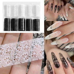 GZMAYUEN foil rolls array with varied lace and flower designs for creative looks