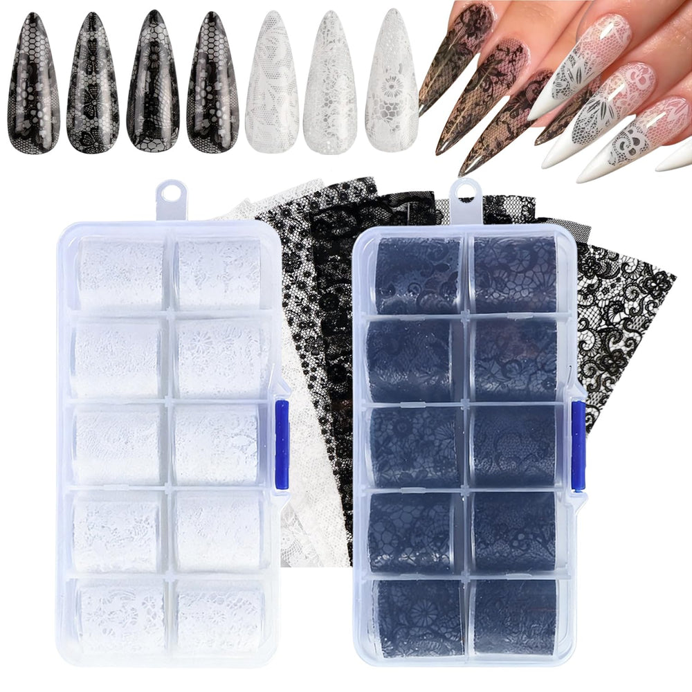 GZMAYUEN front packaging showing 20 lace foil rolls and patterns benefiting quick selection