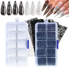 GZMAYUEN front packaging showing 20 lace foil rolls and patterns benefiting quick selection