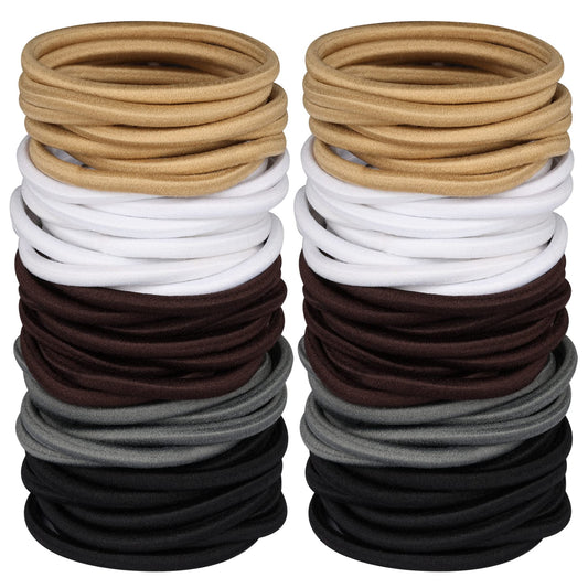 Hageolan front pack showing 120 neutral hair ties and bulk value
