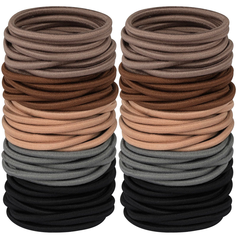 Hageolan front packaging showing 120 multicolor hair ties and color variety, convenient supply