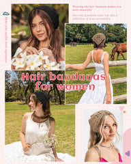 HAIMEIKANG bandana styled with neutral outfit adding vintage flair benefit