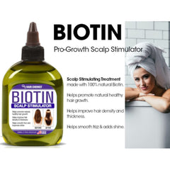 Hair Chemist label close-up highlighting ingredient list and biotin benefit