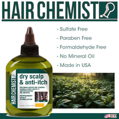Hair Chemist ingredients display with peppermint accent for soothing benefit