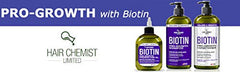 Hair Chemist bottle next to hand for scale indicating generous 7.1 oz size benefit
