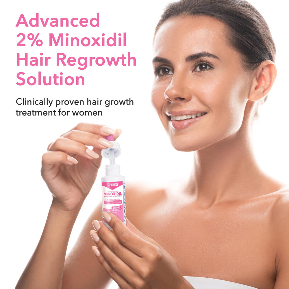 Hair Regen in bathroom mirror setting showing routine-friendly use benefit