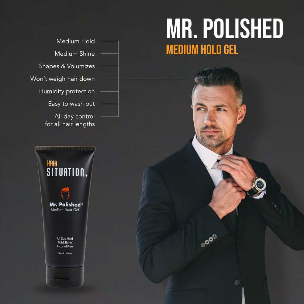 Hair Situation applied on a man styling short hair illustrating medium hold and natural finish