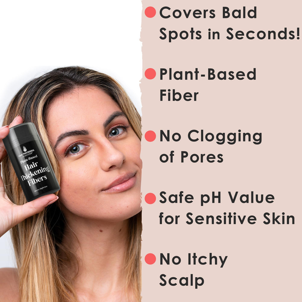 Hair Thickness Maximizer fiber texture close-up demonstrating natural look and grip