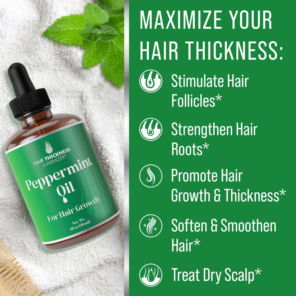 Hair Thickness Maximizer oil drop on fingertip showing thin, absorbent texture
