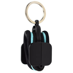 Hair Tie Hub front view black showing compact holder and clip benefit