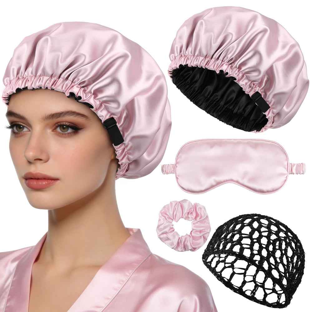 HairChrysm front view of reversible wrap cap showing neat fit and two-tone look