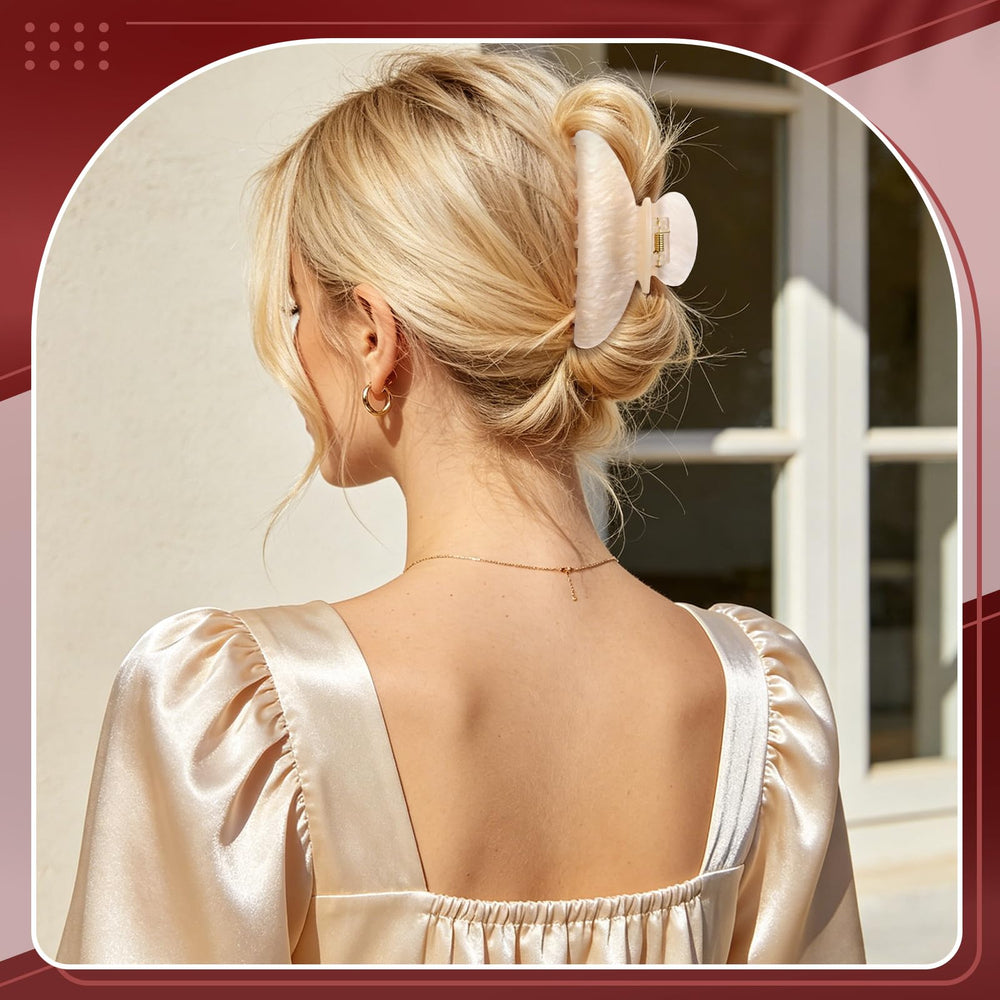 HairChrysm on model half-up style illustrating secure everyday elegance benefit