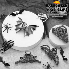 HairChrysm close shot of skeleton hand barrettes highlighting bone design and secure hold
