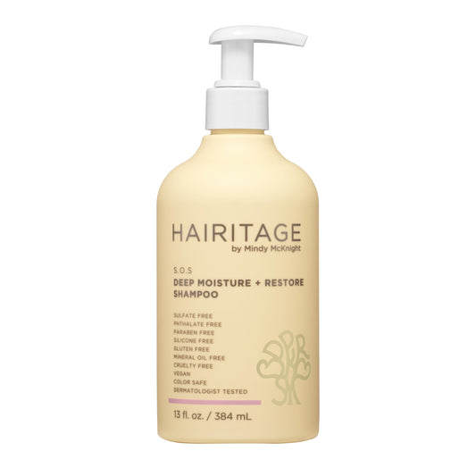 Hairitage front packaging 13oz showing label and benefits