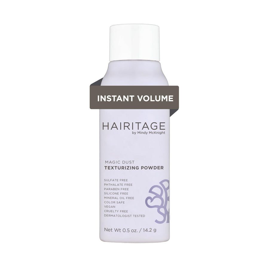 Hairitage front packaging showing product and branding, highlights travel-friendly size