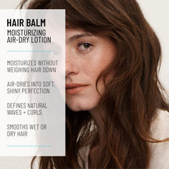 Hairstory Hair Balm open jar texture close-up, shows creamy moisture for easy application