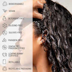 Hairstory New Wash Rich before and after curls showing enhanced definition and reduced frizz