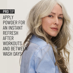 Hairstory Powder on bathroom vanity for effortless between-wash styling