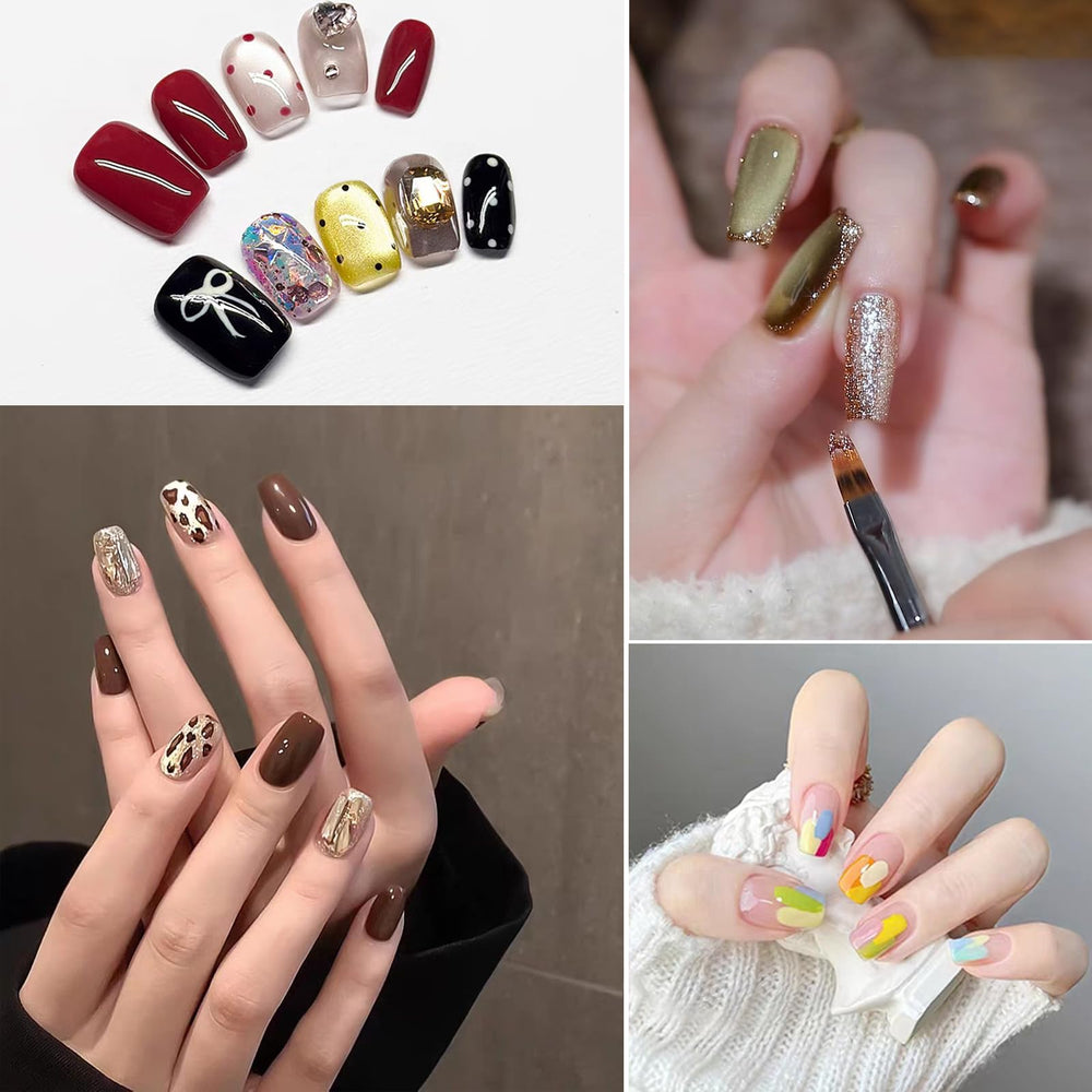 HAIY brushes used to paint detailed nail art demonstrating precise control
