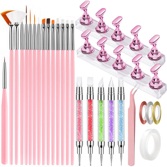 HAIY front packaging showing full 35-piece nail art kit, organized for easy use
