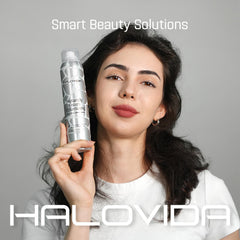 HALOVIDA spray nozzle close-up illustrating fine mist application
