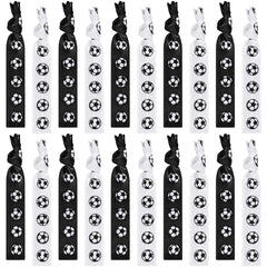 Hanaive front packaging showing 20 black and white soccer hair ties, convenient team supply