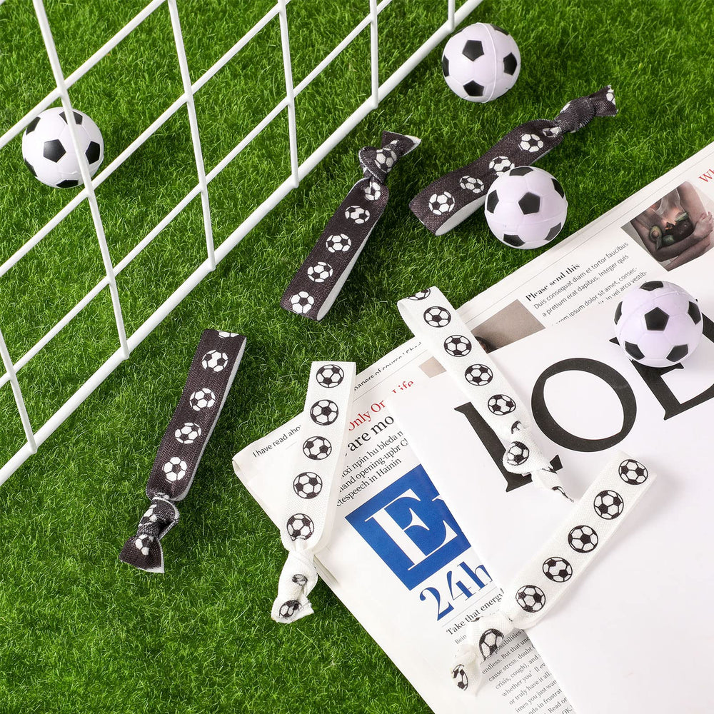 Hanaive hair tie worn as a wrist bracelet at a soccer game, practical on-the-go accessory