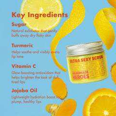 Handmade Heroes scrub on fingers demonstrating easy scoop and apply