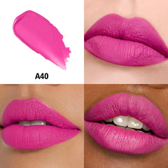HANLADY A40 lipstick with cap off revealing bullet and smooth matte finish