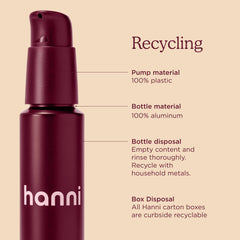HANNI bottle on bathroom shelf styled for routine integration benefit